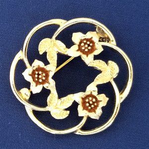 @@@ Vintage Sarah Coventry  Costume Brooch Pin Floral